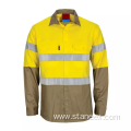 Long Sleeve Safety Work Shirt With Reflective Tape